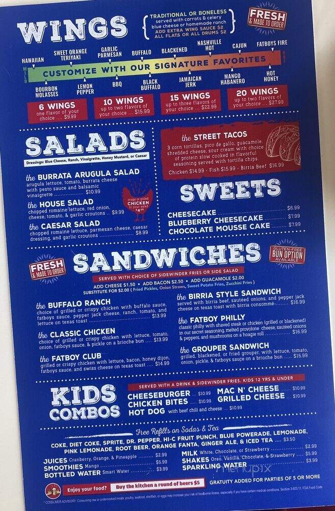 Fatboys -Juicy Beef & Tasty Bird - Destin, FL menu_pic