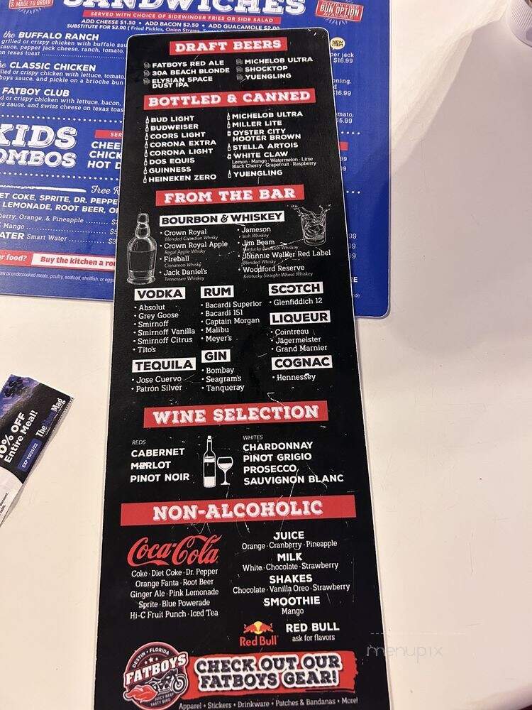 Fatboys -Juicy Beef & Tasty Bird - Destin, FL menu_pic