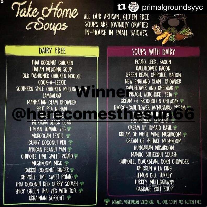 Primal Grounds Cafe - Calgary, AB menu_pic