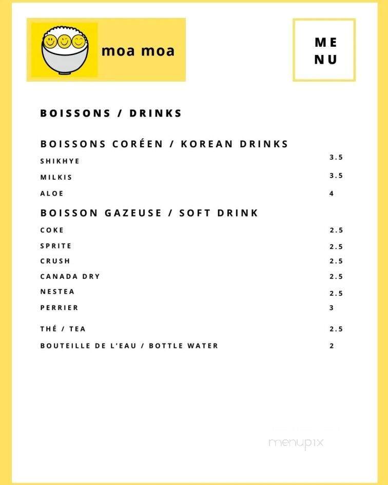 Moa Moa - Montreal, QC menu_pic