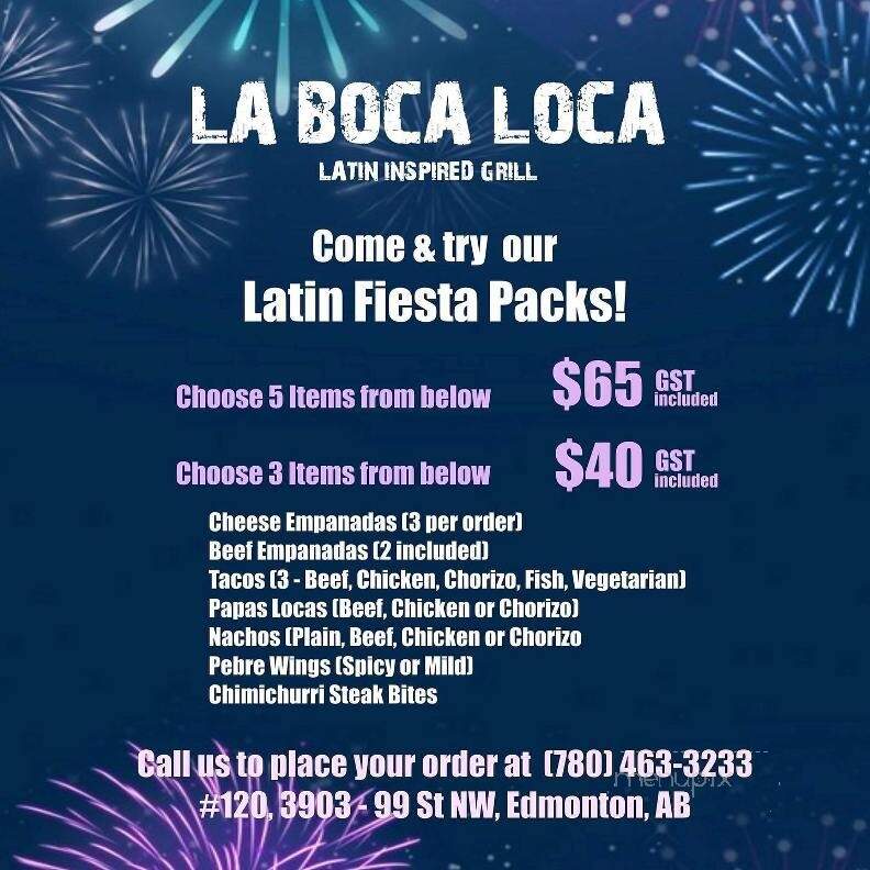 La Boca Loca - Edmonton, AB menu_pic