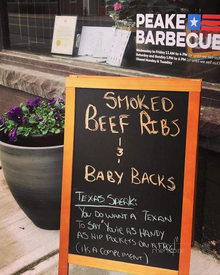 Peake Barbecue - New Tecumseth, ON menu_pic
