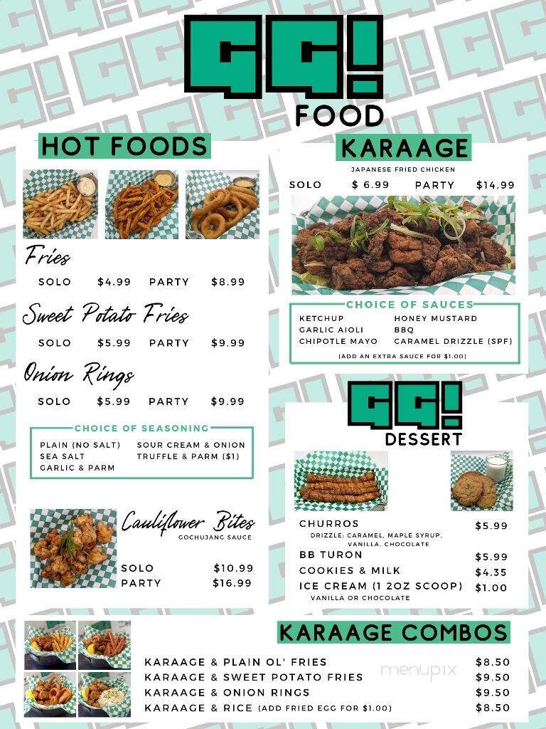Domics' GG Gaming Cafe - Mississauga, ON menu_pic