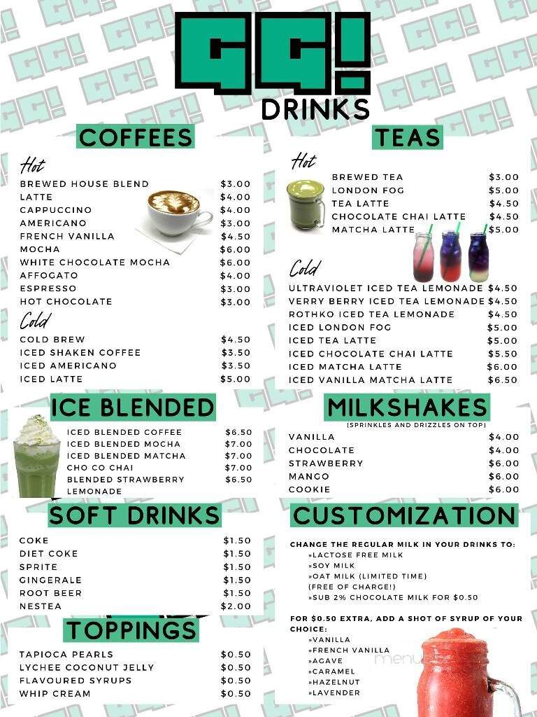 Domics' GG Gaming Cafe - Mississauga, ON menu_pic