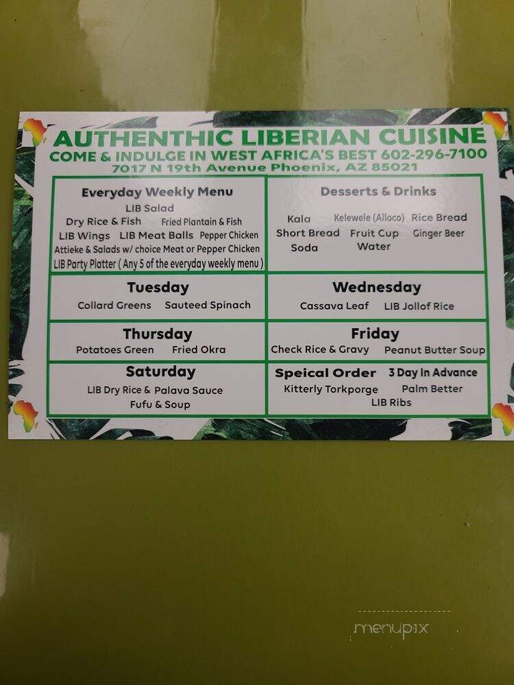 Authentic Liberian Cuisine - Phoenix, AZ menu_pic