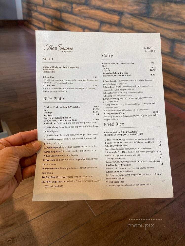 Thai Square - Sugar Land, TX menu_pic