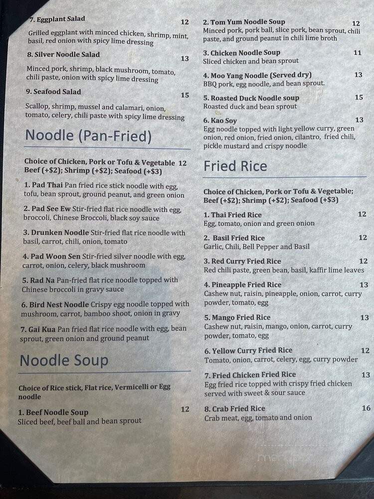 Thai Square - Sugar Land, TX menu_pic