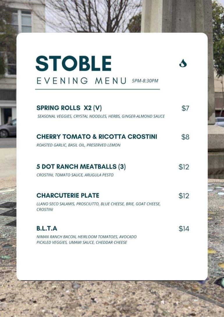 Stoble Coffee - Chico, CA menu_pic