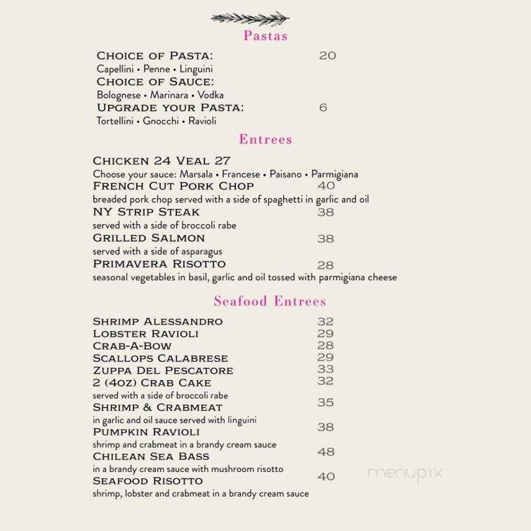 Tuscan Bistro - Sewell, NJ menu_pic