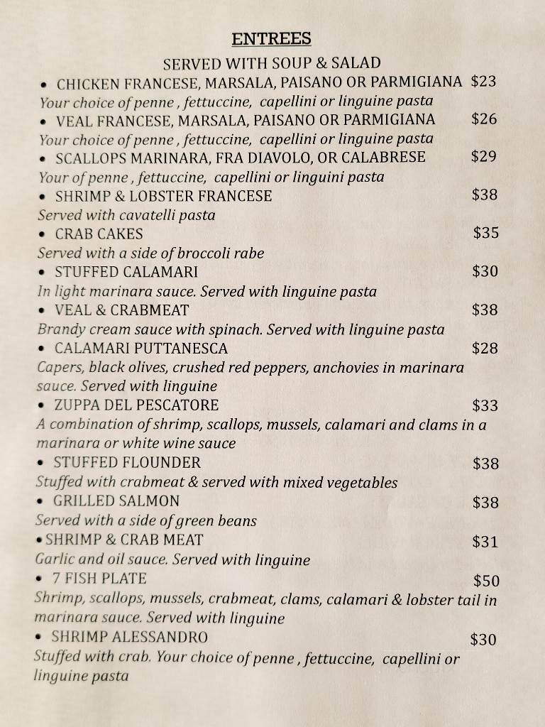 Tuscan Bistro - Sewell, NJ menu_pic