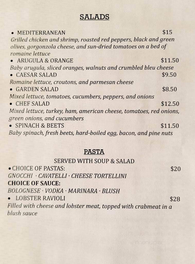 Tuscan Bistro - Sewell, NJ menu_pic