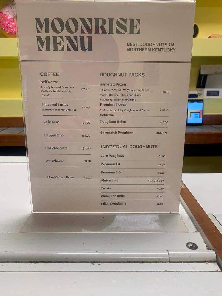 Moonrise Donuts - Crescent Springs, KY menu_pic