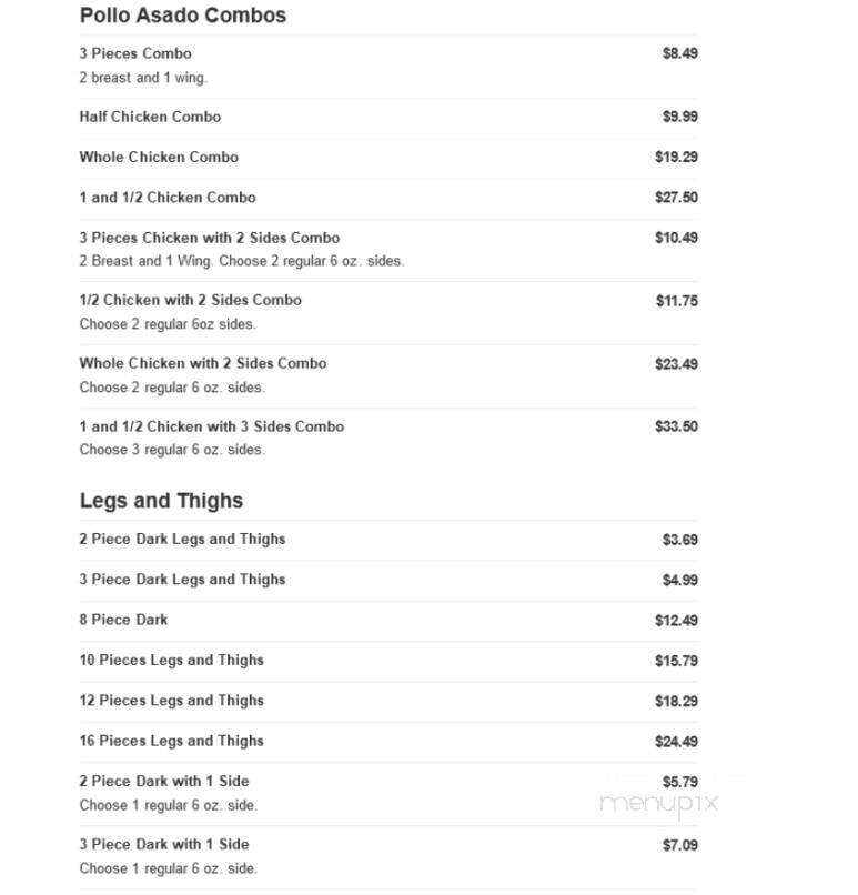 Pollo Palenque Brownsville - Brownsville, TX menu_pic