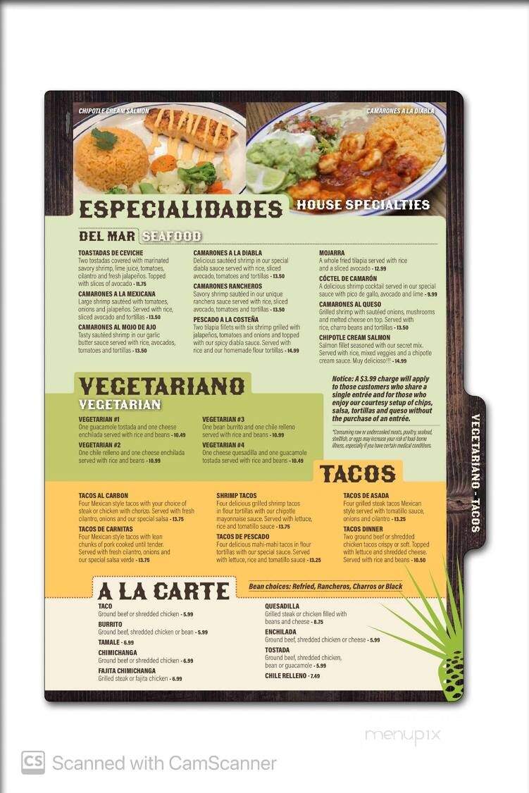 Senor Pancho Mexican Cuisine & Cantina - Catoosa, OK menu_pic