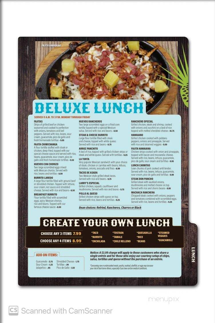 Senor Pancho Mexican Cuisine & Cantina - Catoosa, OK menu_pic