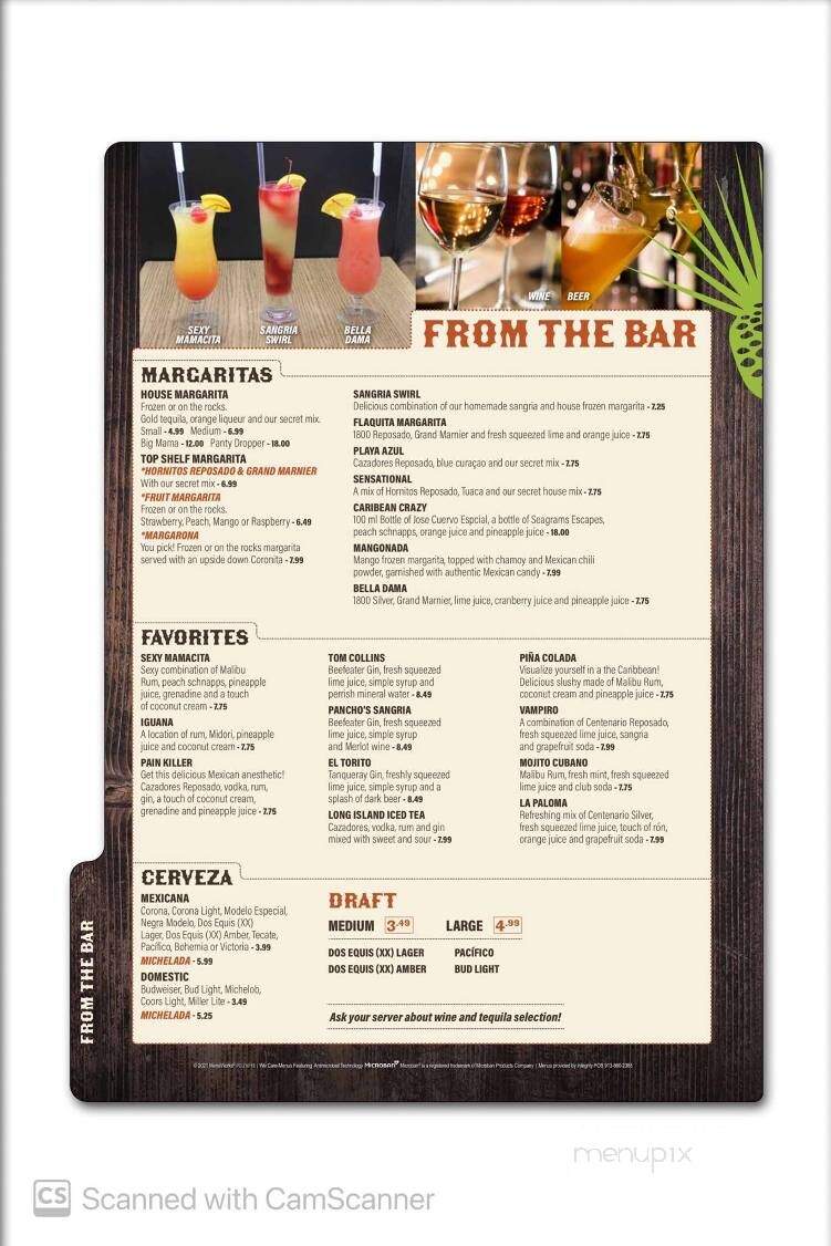 Senor Pancho Mexican Cuisine & Cantina - Catoosa, OK menu_pic