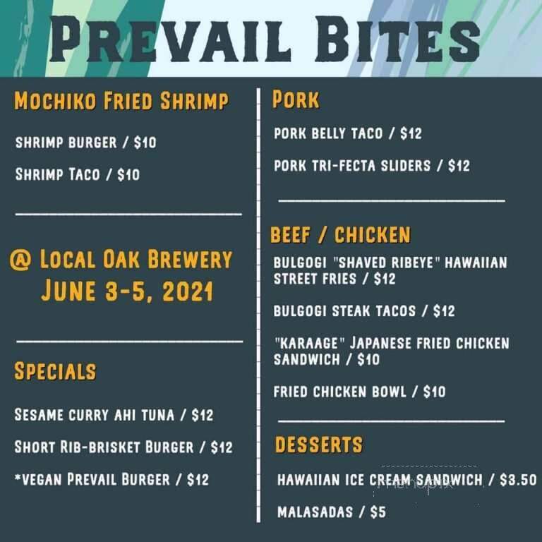 Local Oak Brewing Co. - Winterville, NC menu_pic