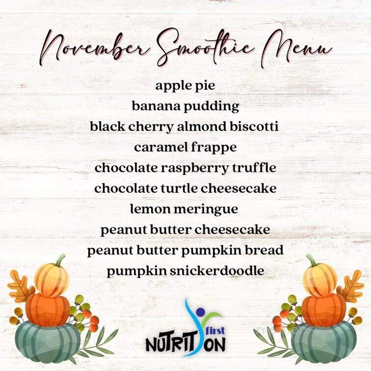 Nutrition First - Agawam, MA menu_pic