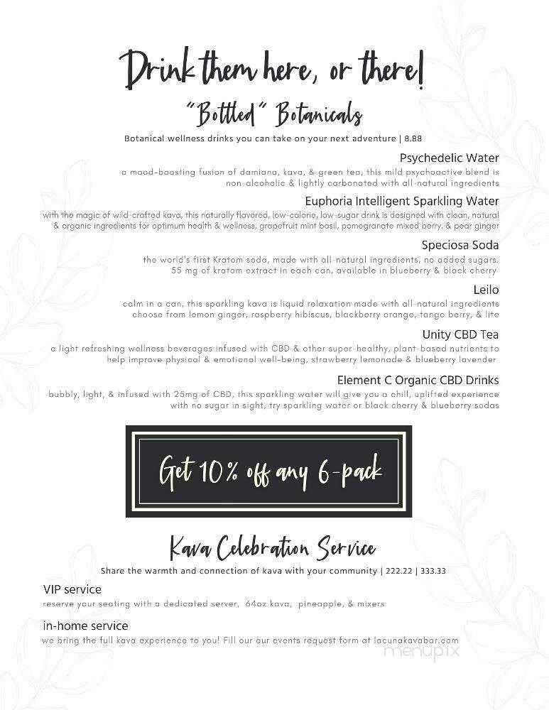Lacuna Kava Bar - Phoenix, AZ menu_pic
