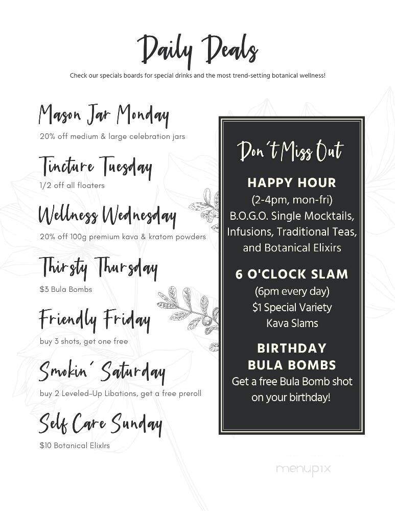Lacuna Kava Bar - Phoenix, AZ menu_pic
