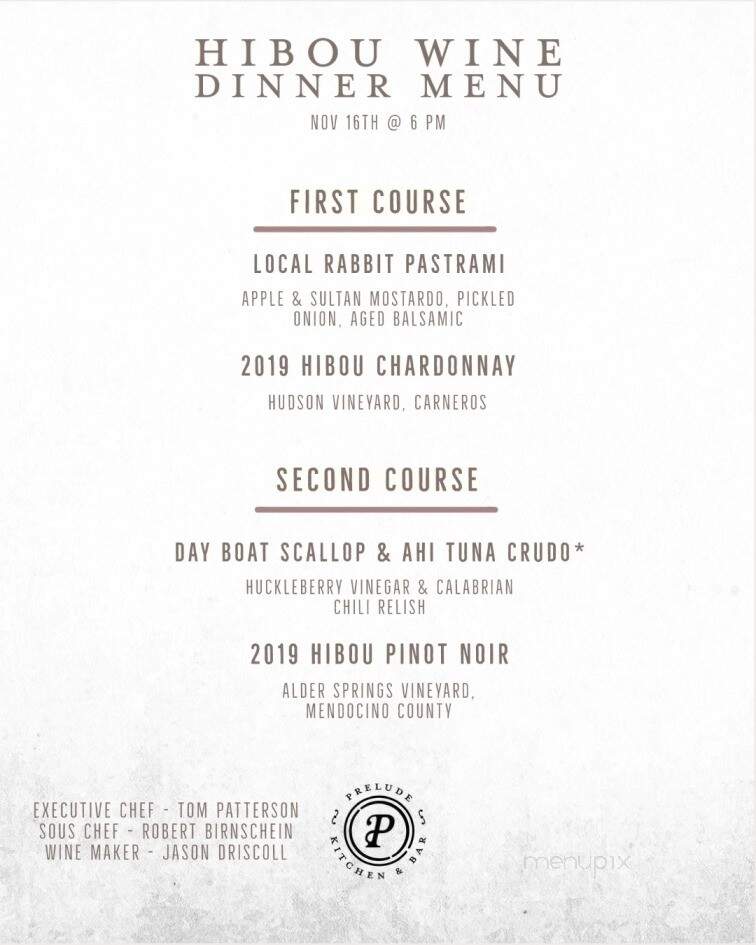 Prelude Kitchen & Bar - Sacramento, CA menu_pic