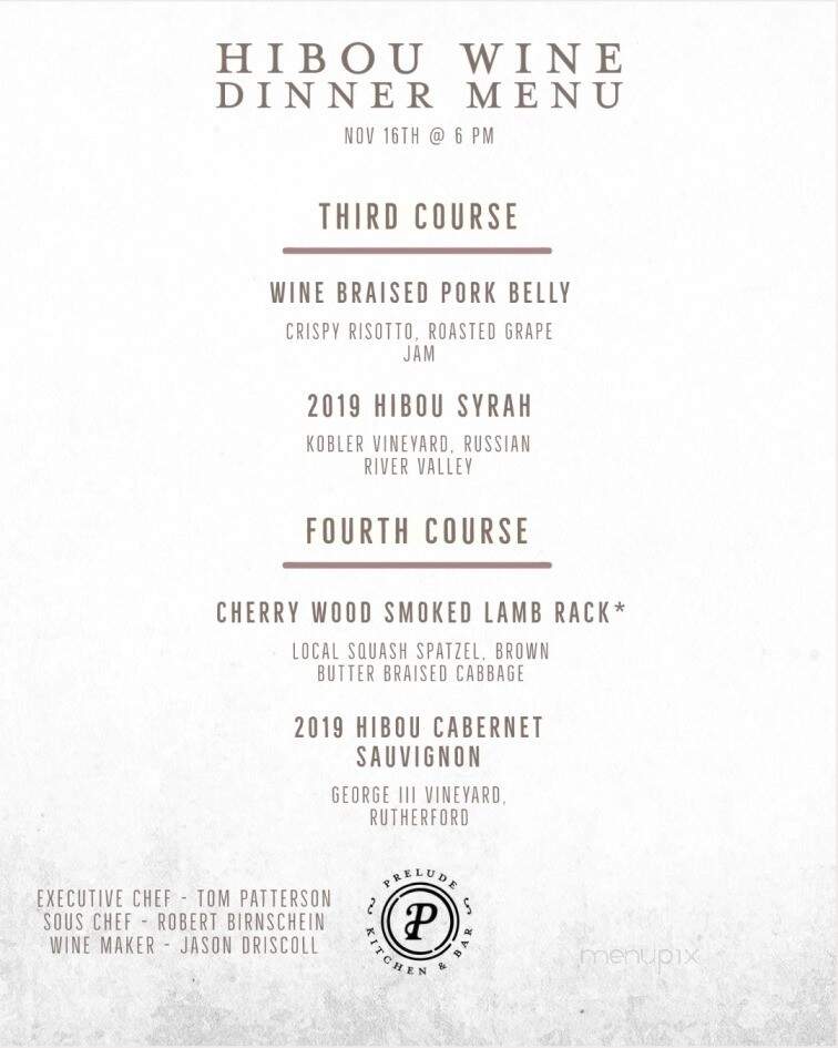 Prelude Kitchen & Bar - Sacramento, CA menu_pic