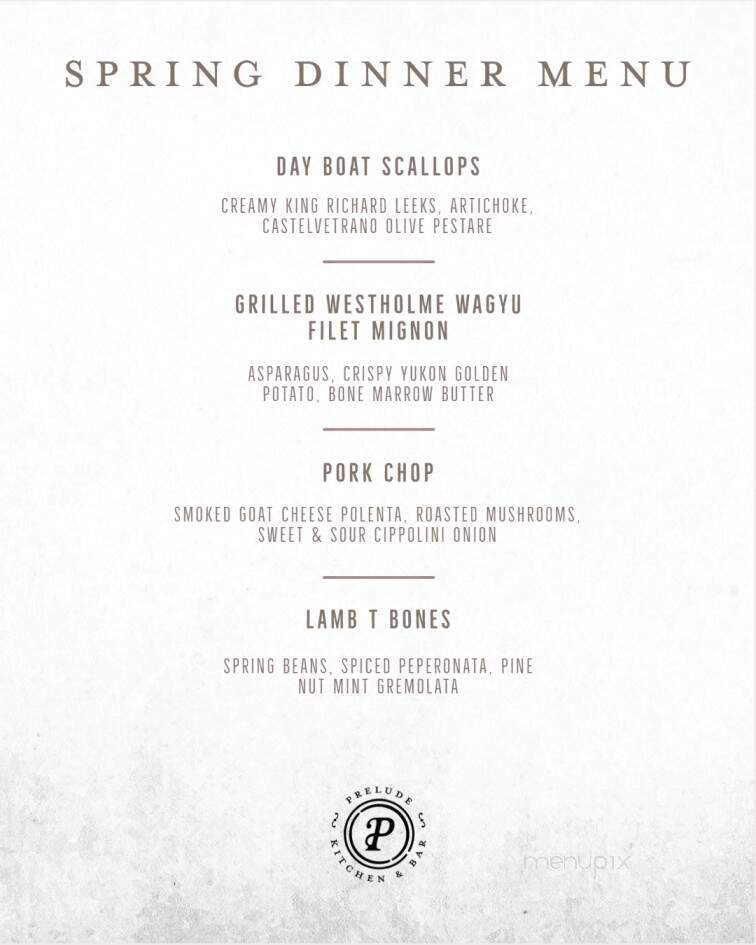 Prelude Kitchen & Bar - Sacramento, CA menu_pic