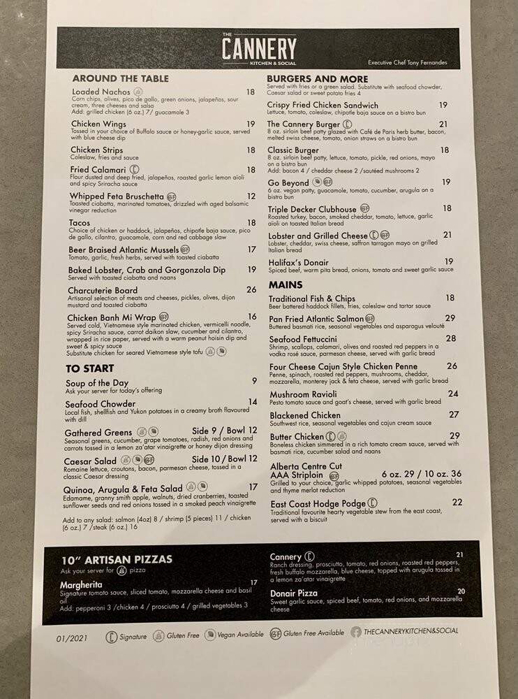 The Cannery Kitchen & Social - Toronto, ON menu_pic