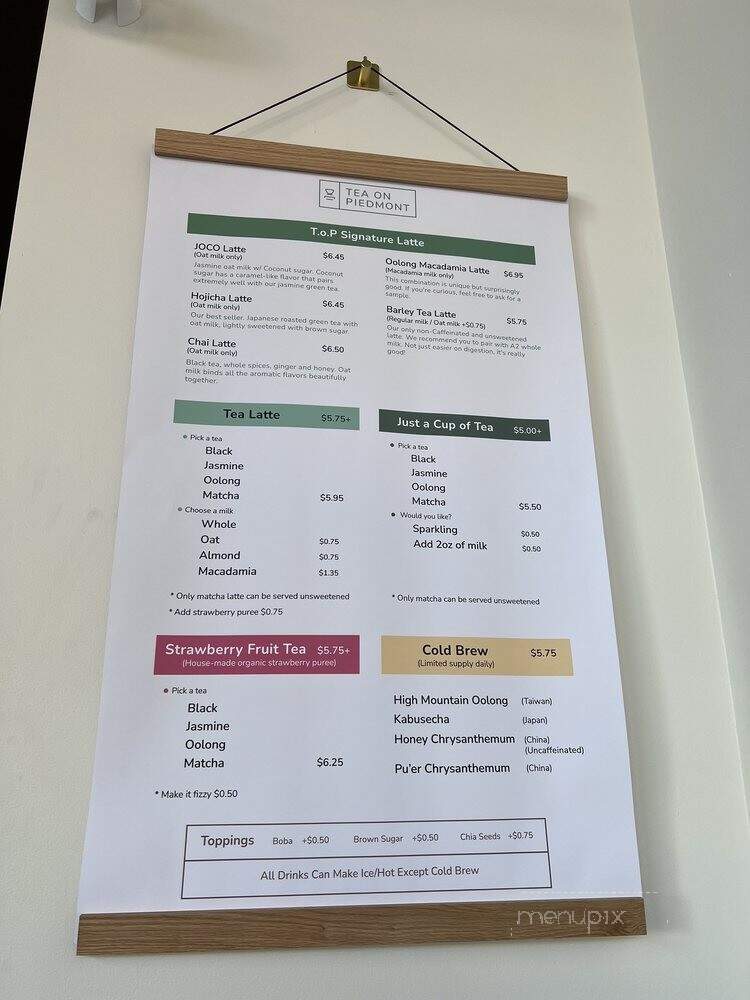 Tea On Piedmont - Oakland, CA menu_pic