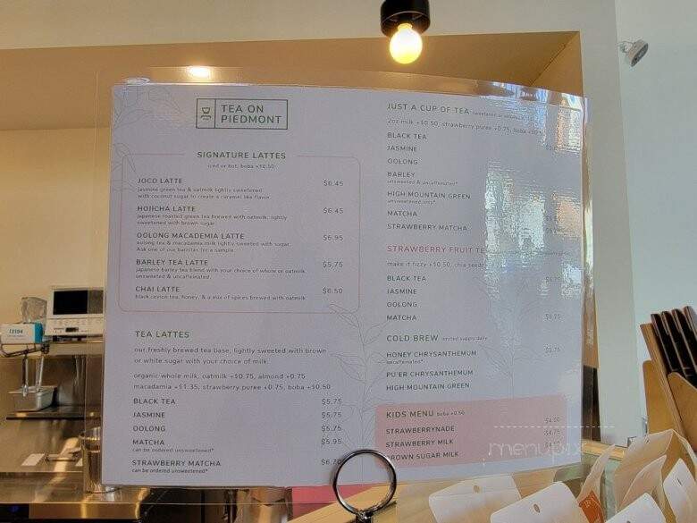 Tea On Piedmont - Oakland, CA menu_pic