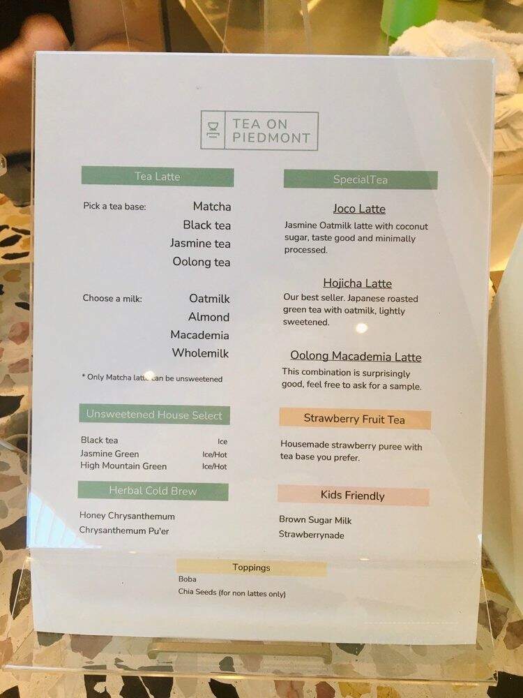 Tea On Piedmont - Oakland, CA menu_pic