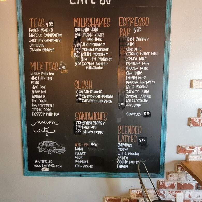 Cafe 86 - Union City, CA menu_pic