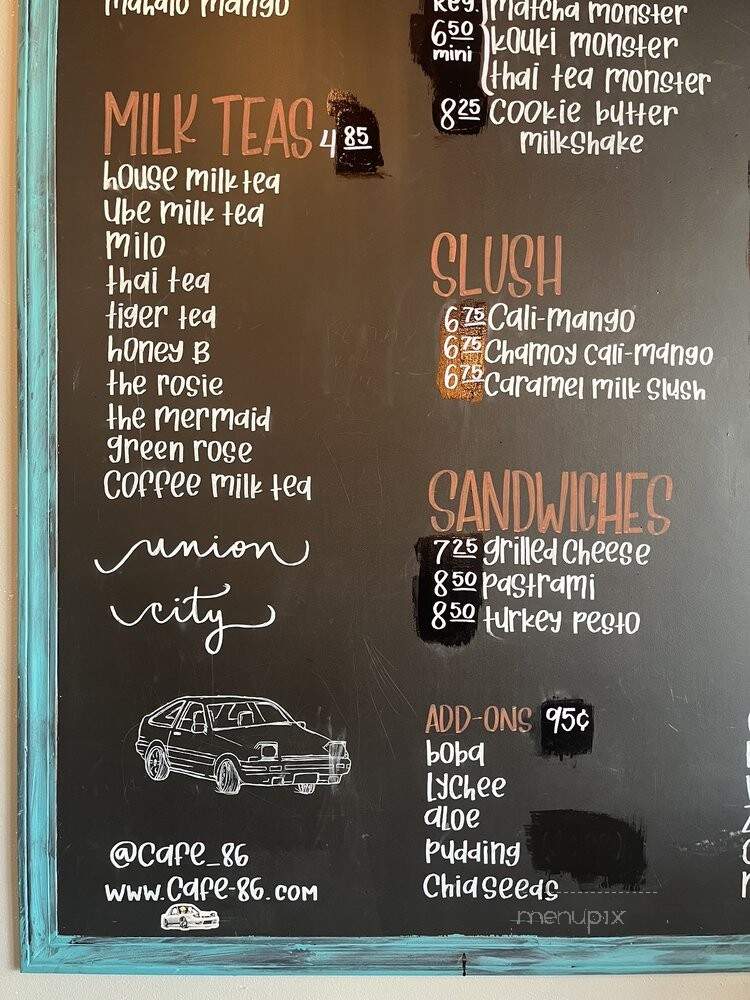 Cafe 86 - Union City, CA menu_pic