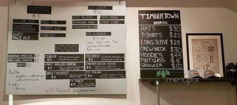 Timber Town Beer - Priest River, ID menu_pic
