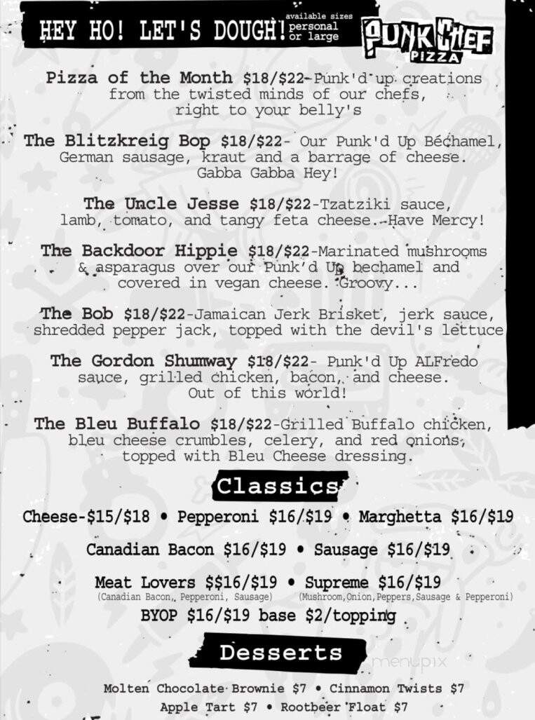 Punk Chef Pizza - Moorhead, MN menu_pic