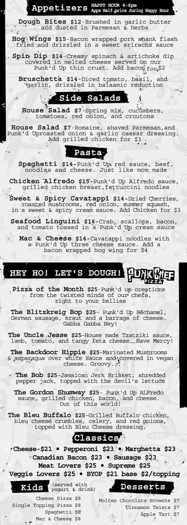 Punk Chef Pizza - Moorhead, MN menu_pic