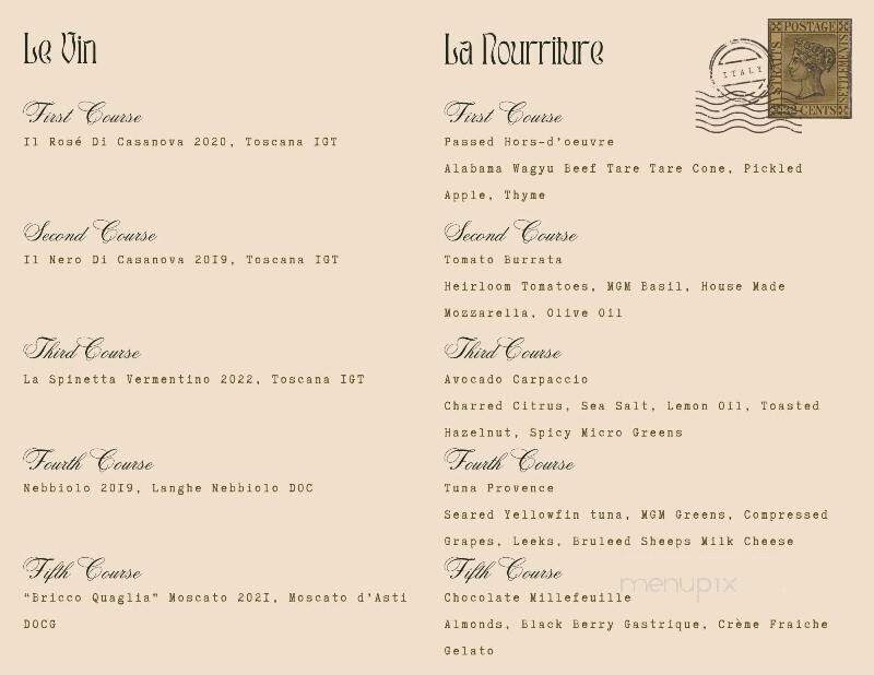 Ravello Ristorante - Montgomery, AL menu_pic