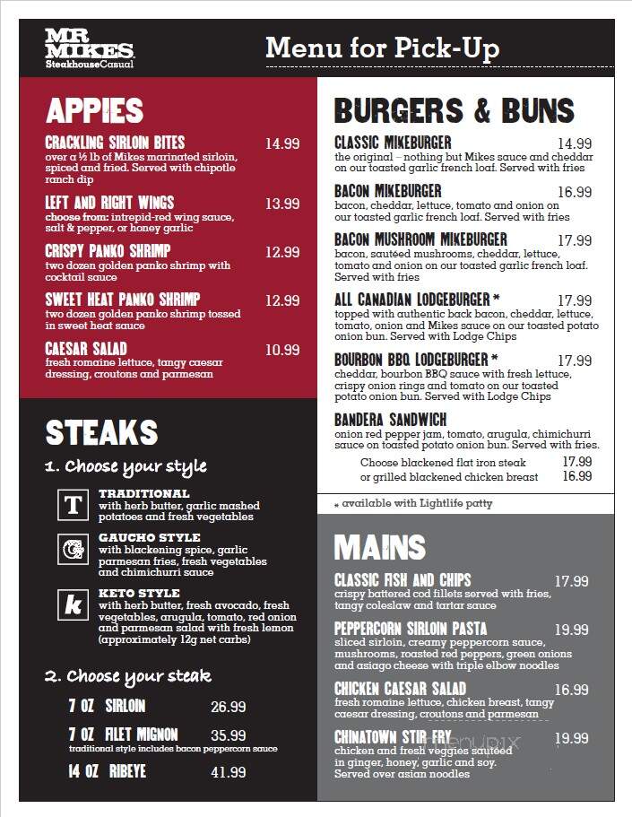Mr. Mikes - Portage la Prairie, MB menu_pic