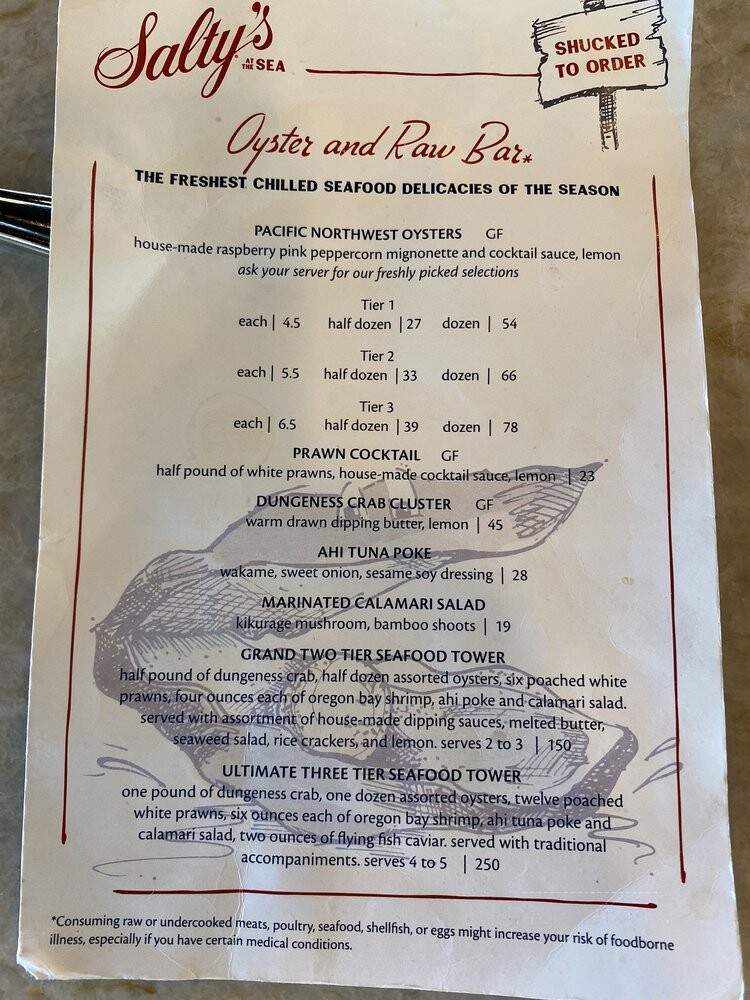 Salty's at the SEA - Seattle, WA menu_pic