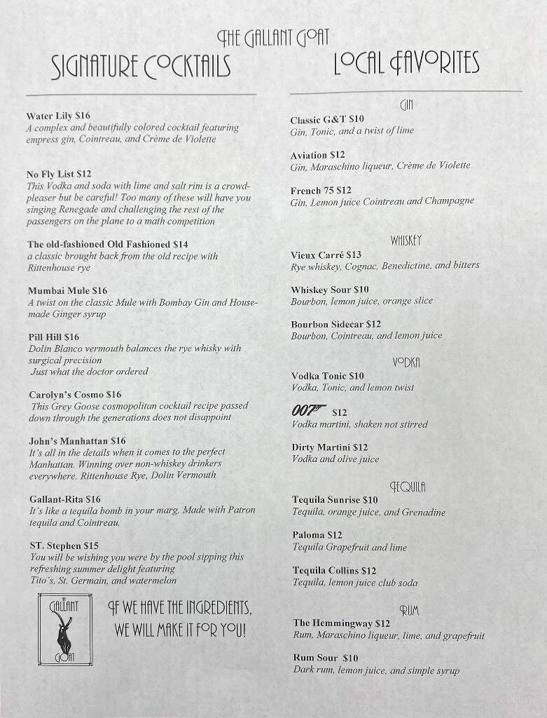The Gallant Goat - Dalton, GA menu_pic