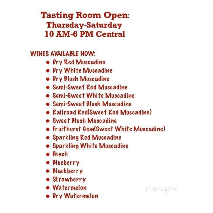 The Fruithurst Winery Co - Fruihurst, AL menu_pic