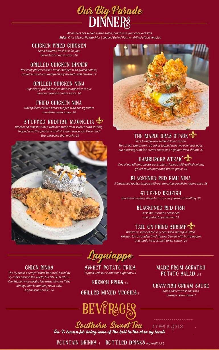 Nina-P's Cafe - Lake Charles, LA menu_pic