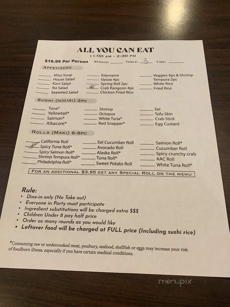 Teppan Fuji - Flagstaff, AZ menu_pic
