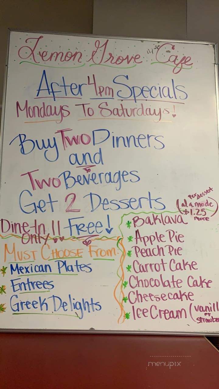 Lemon Grove Cafe - Lemon Grove, CA menu_pic