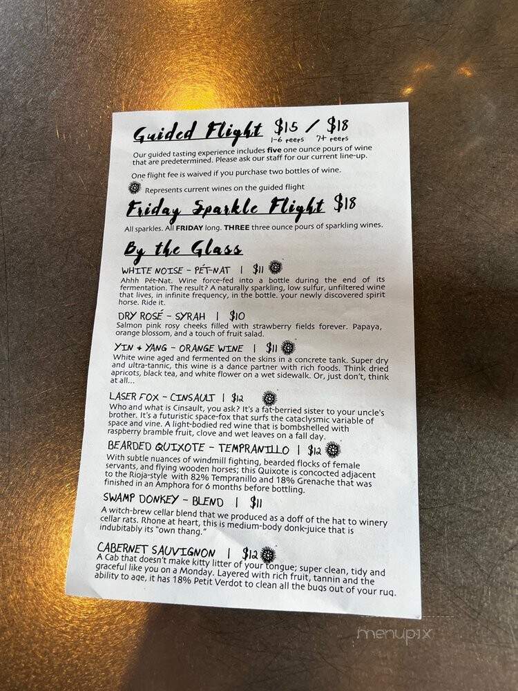 Split Rail Winery - Garden City, ID menu_pic