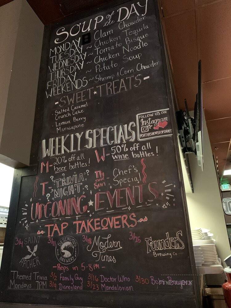 Porters House of Draft - Roseville, CA menu_pic