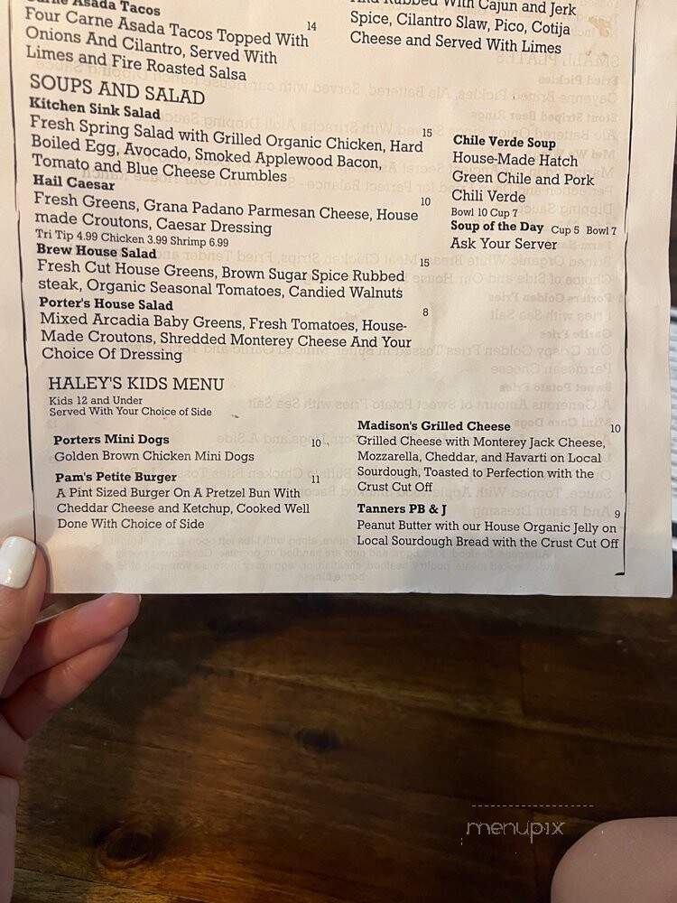 Porters House of Draft - Roseville, CA menu_pic