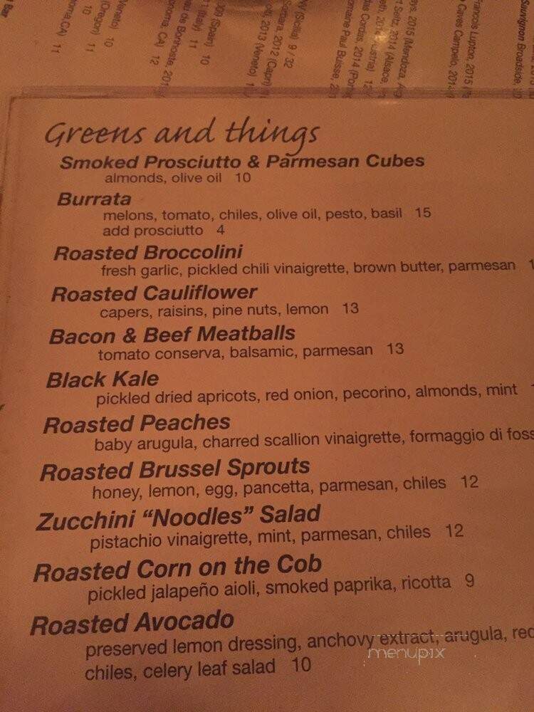B Side Pizza & Wine Bar - New York, NY menu_pic