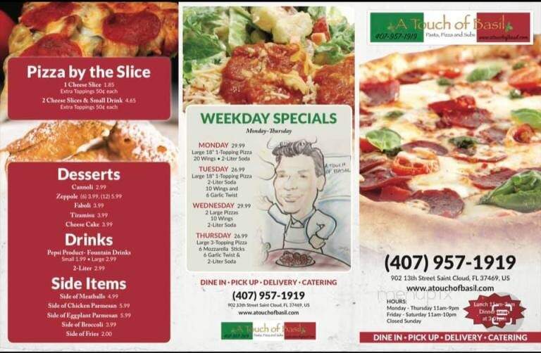 A Touch of Basil - St. Cloud, FL menu_pic