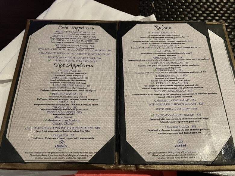 Chayhana Oasis - Sunny Isles Beach, FL menu_pic